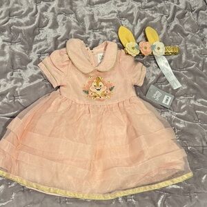 Disney Pink Baby Dress with Bambi Embroidery